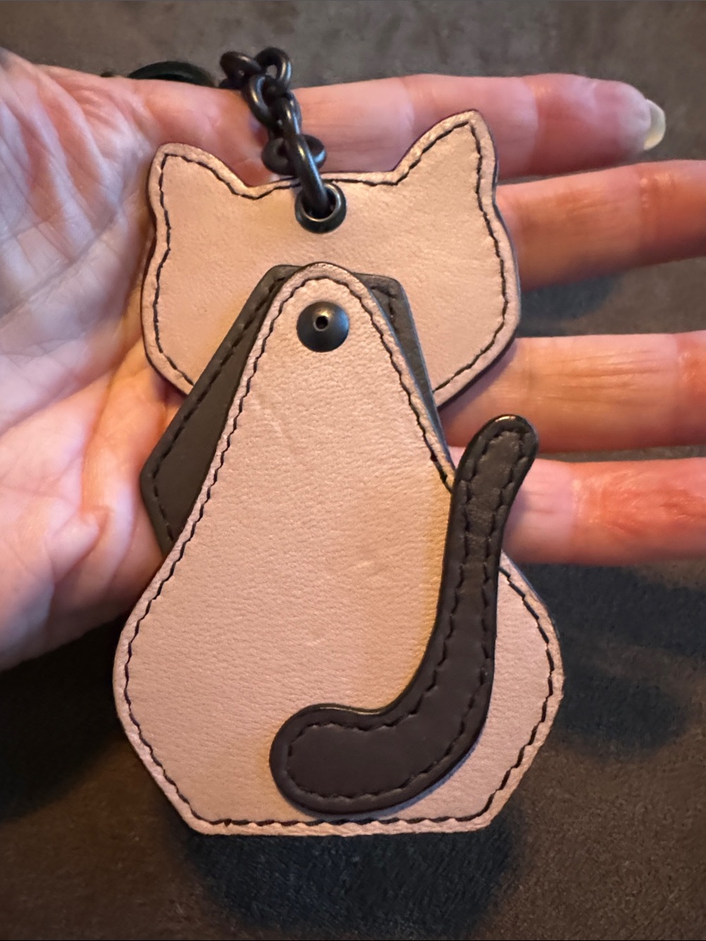 Bottega Veneta Cat Keychain Bag Charm - Gray and Light Pink Brown Leather - Picture 4 of 6